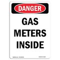 Signmission Safety Sign, OSHA Danger, 18" Height, Aluminum, Portrait Gas Meters Inside, Portrait OS-DS-A-1218-V-2164